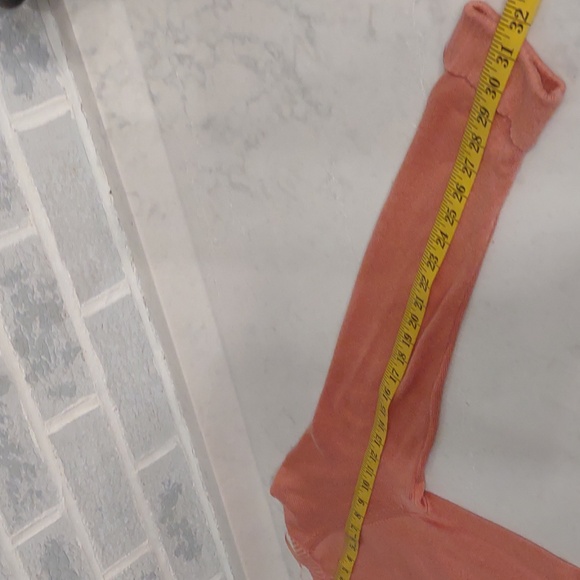 Premise Cashmere Blend Women's Salmon Pink Open Front Long Cardigan Size Medium - Picture 8 of 13